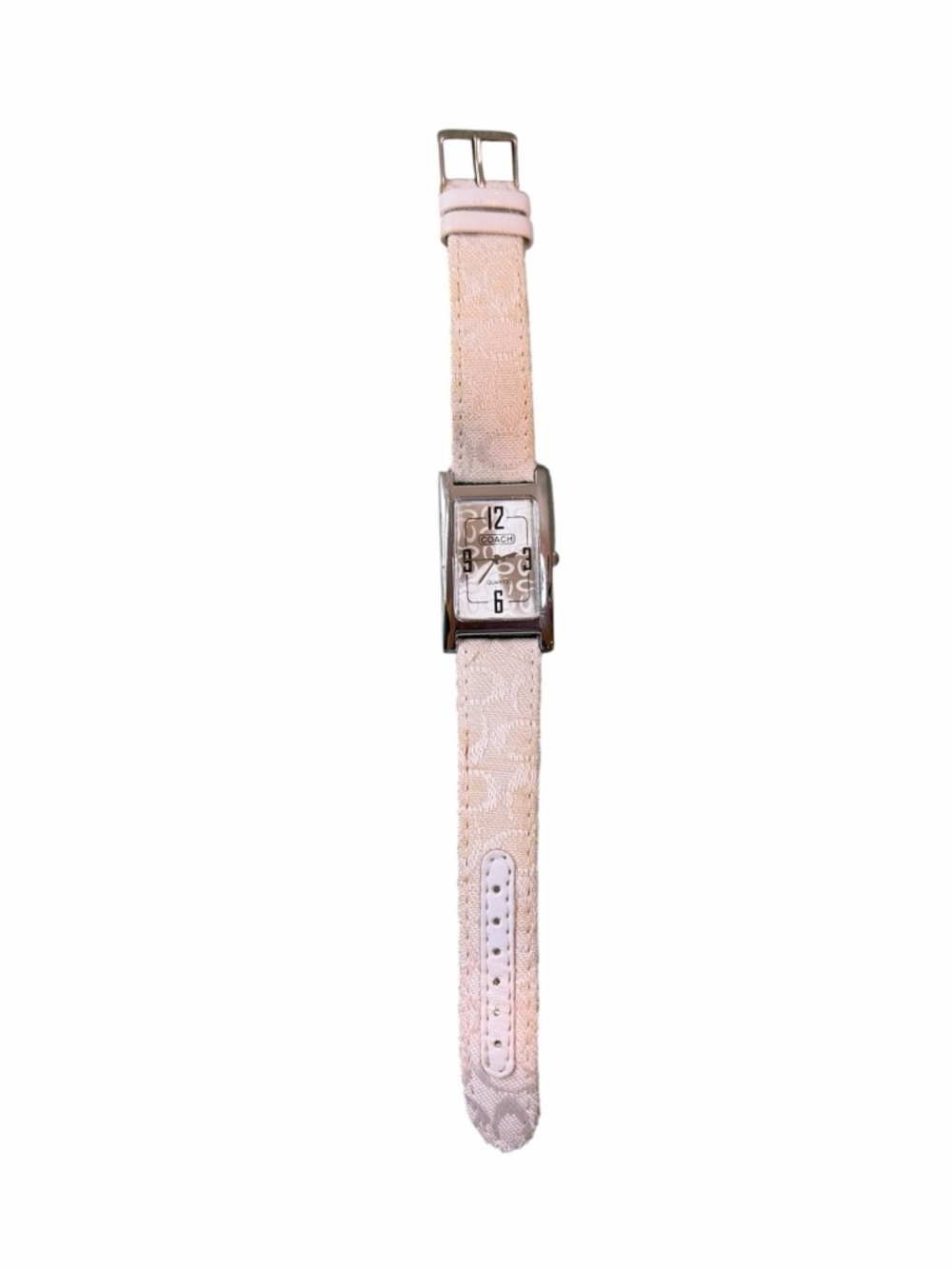 Coach Lexie Tank Watch White Jacquard Signature C Stainless Steel - Picture 6 of 6